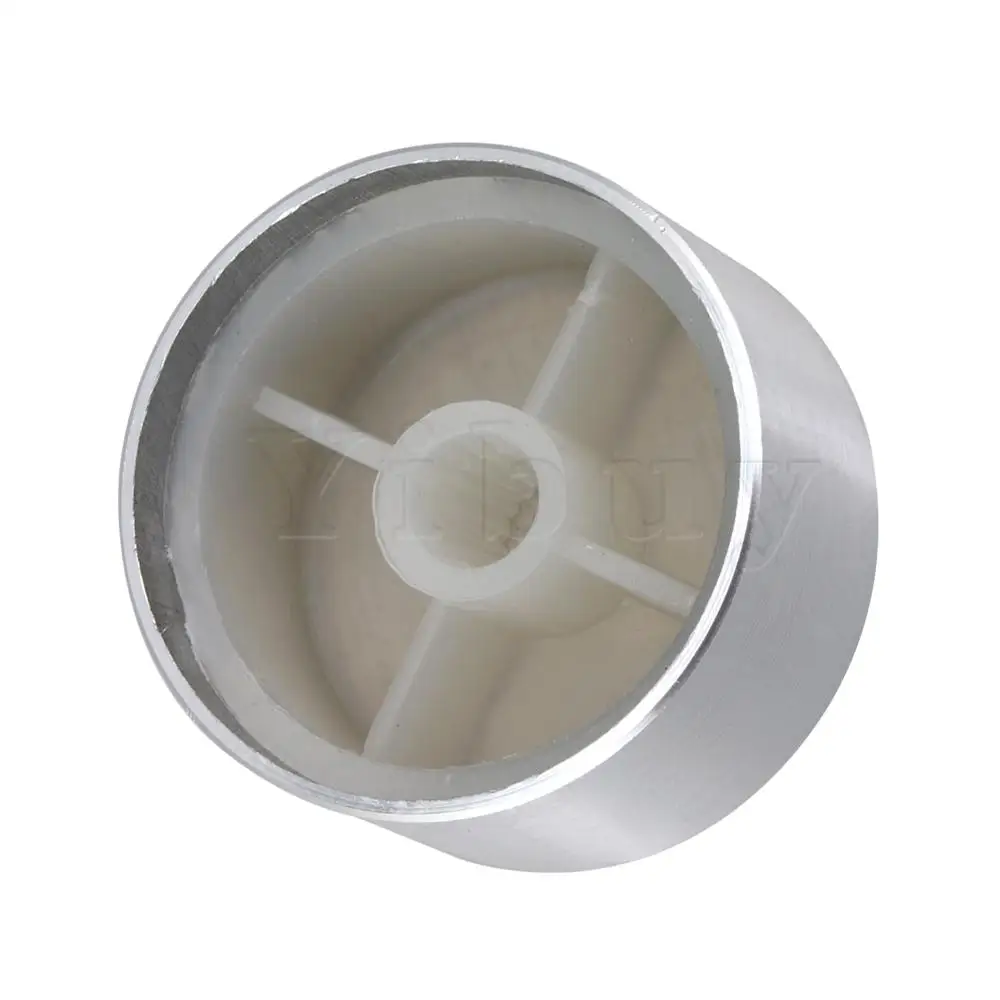 

Yibuy 2PCS Sliver Aluminum Alloy Speaker Radio Potentiometer Knobs 30*17*6MM Part