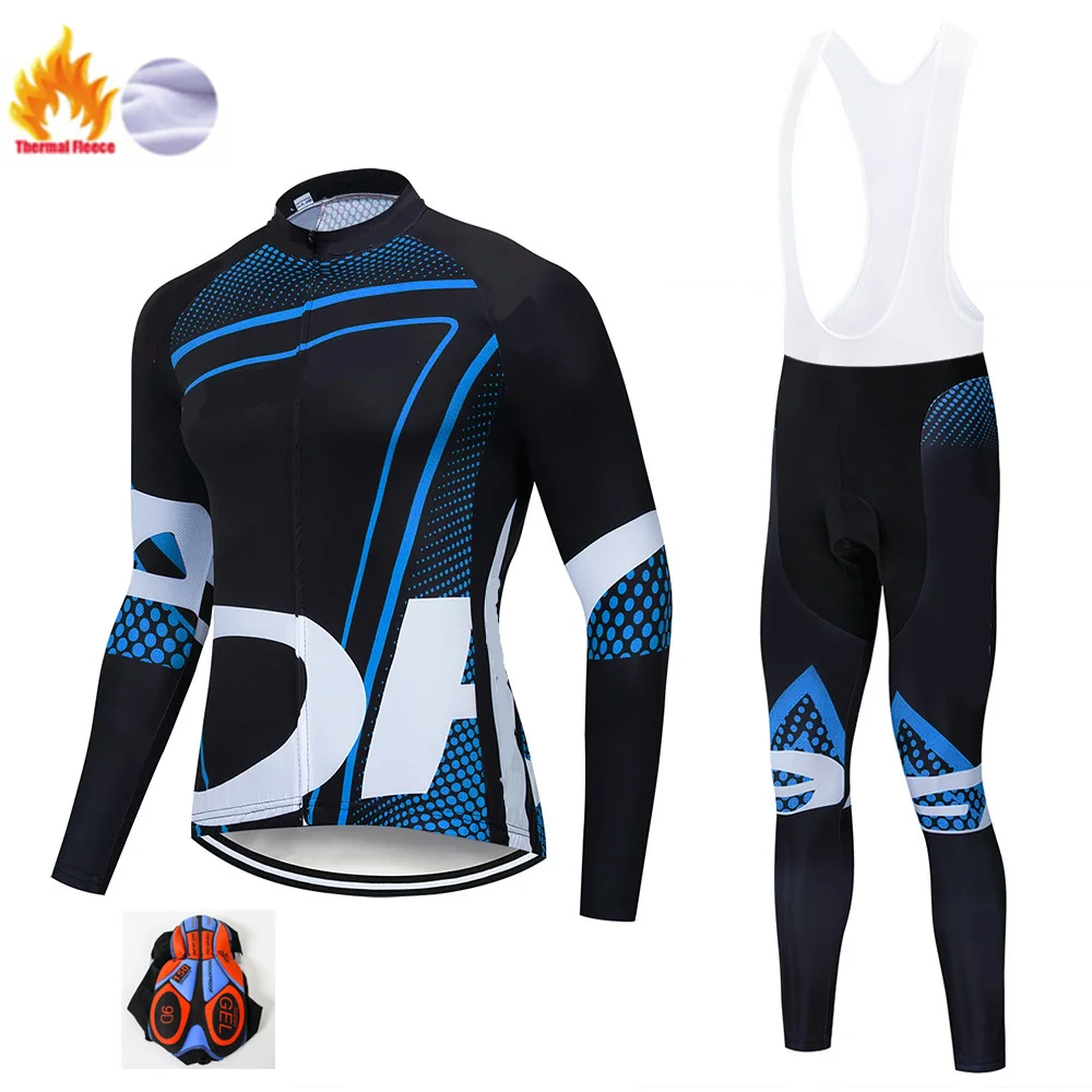 ORBEAING зимний термальный флисовый комплект одежды для велоспорта Майо Ropa Ciclismo Invierno MTB велосипедные майки велосипедная спортивная одежда - Цвет: Winter suit