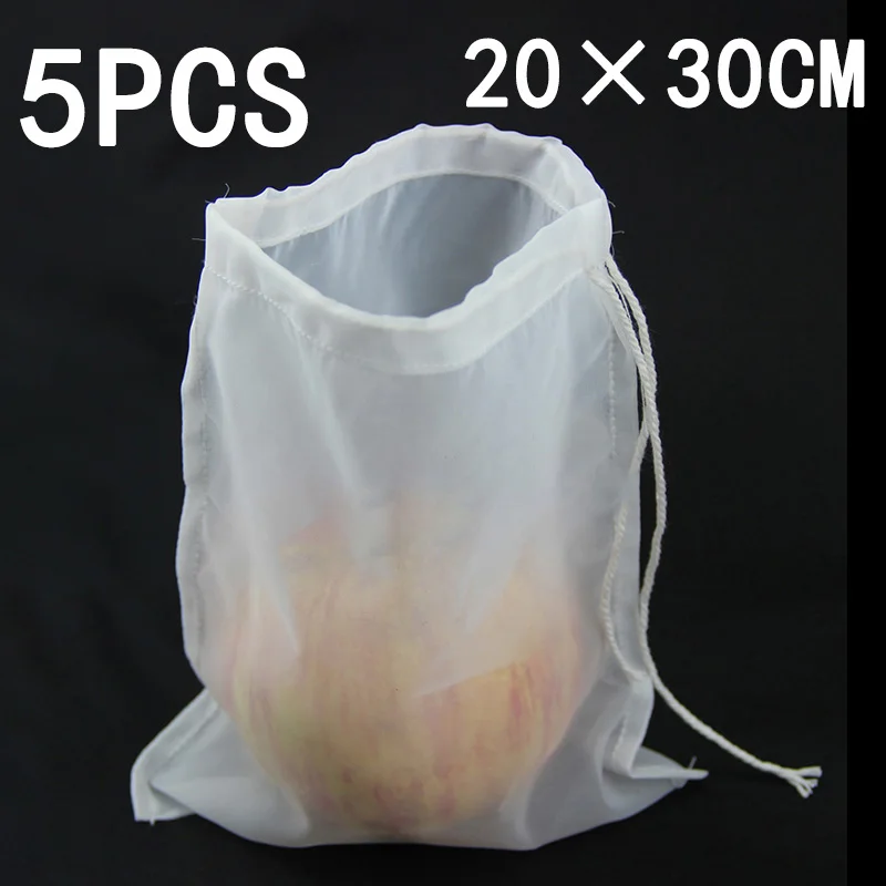 

5Pcs 100 Microns Nylon Home Brew Food Grade Filter Bag Beer Wine Coffee Filter food pressure bag easy to clean