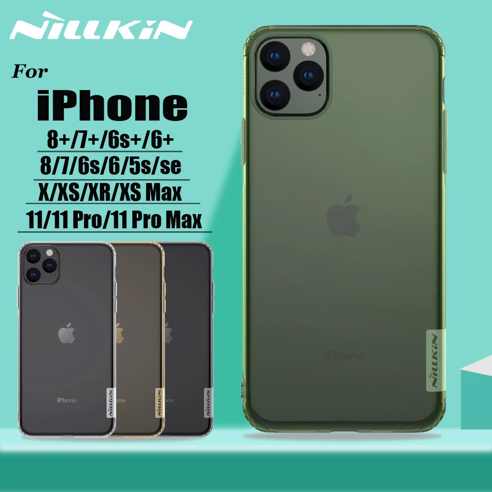Для iPhone 11 Pro Max X XS XR чехол Nillkin прозрачный мягкий силиконовый для задней панели