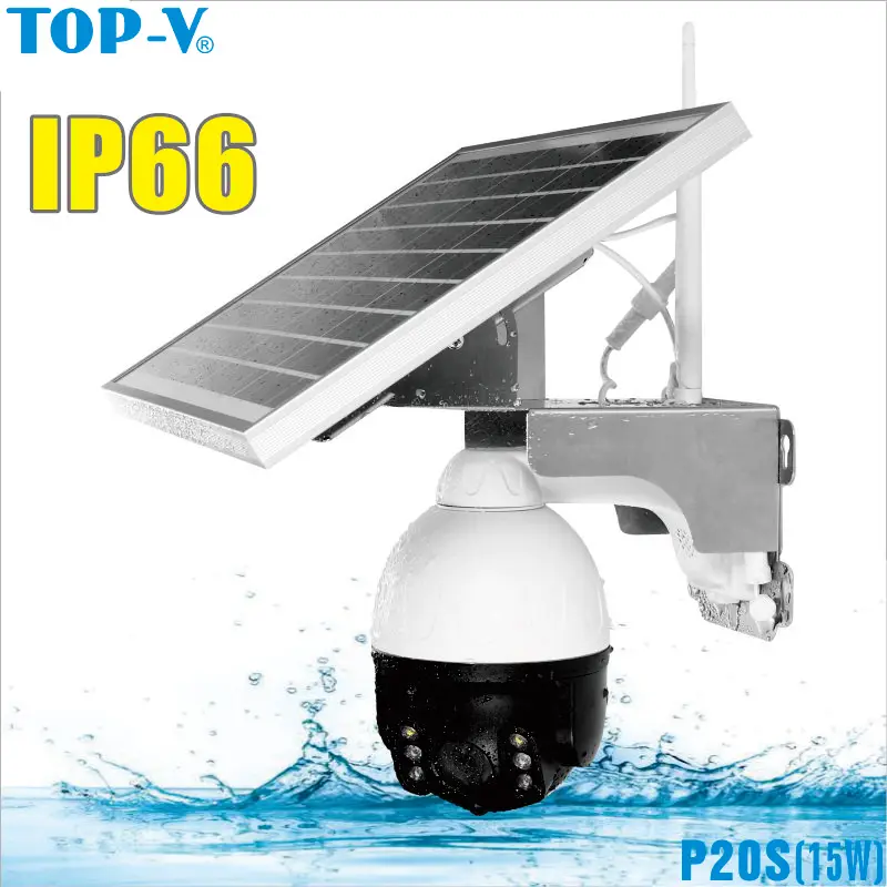 

1080P Solar Power Outdoor PTZ Speed Dome Camera AI auto tracking camera support p2p sound&light alarm