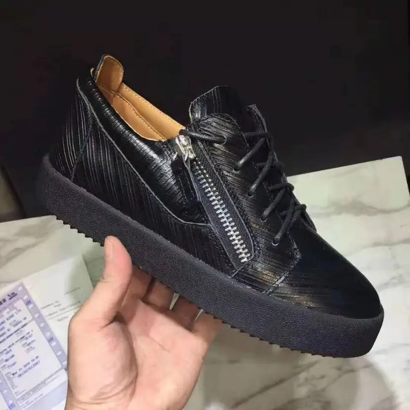 

Wholesale Fashion Luxury Designer Side zipper De Luxe Sneakers Genuine Leather Men Women Casual Shoes size 35-46