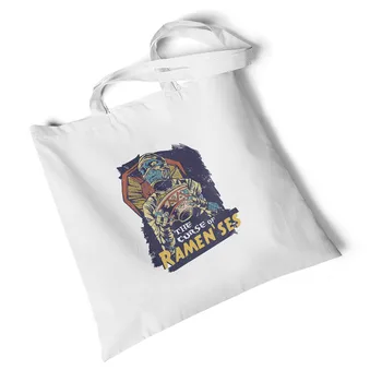 

Focal20 Streetwear Environmental Shopping Bags Women's Devil Print Canvas Bag School Student Shoulder Bag Casual Fashion Handbag