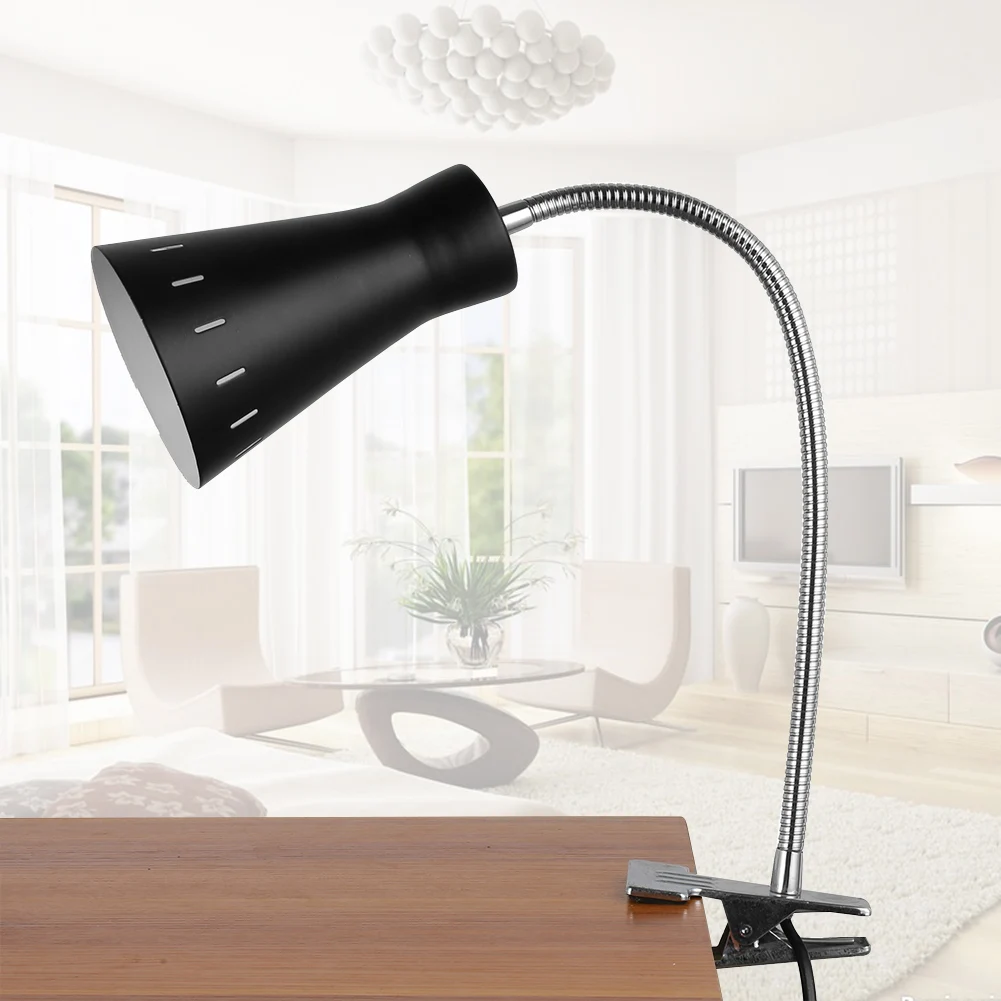 

Adjustable Bedroom Metal LED Desk Lamp Flexible Clip On Eye Protection Home Long Arm With Clamp Office Study Reading Light