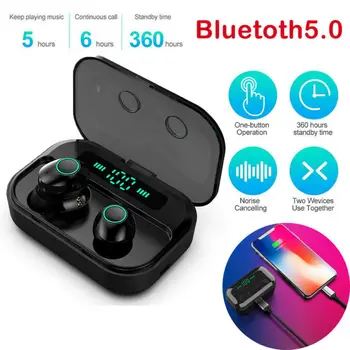 

M7 LED Power Digital Display TWS Bluetooth 5.0 Wireless Earphones Stereo Headphones Sport Headset Earbuds Bluetooth Earphone