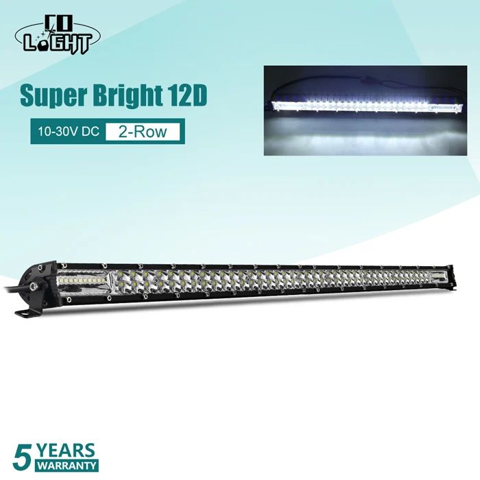 CO LIGHT Super Slim 12D 8" 20" 32" LED Bar Spot Flood Beam LED Light Bar for Tractor Boat Offroad 4WD 4x4 Trucks SUV ATV 12V 24V - Color: 12D 32 inch 300W