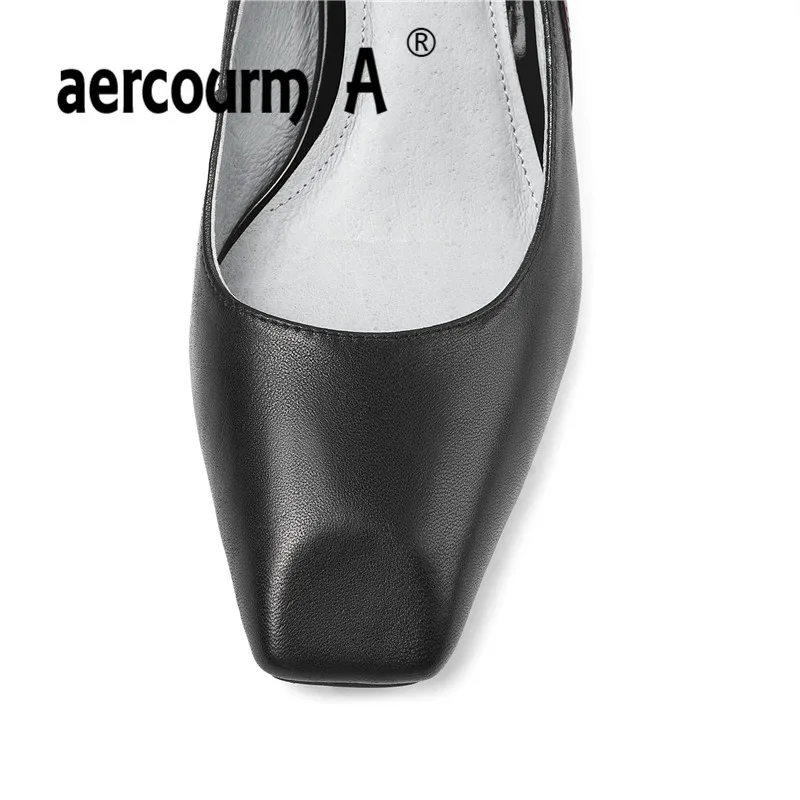 Женские туфли лодочки Aercourm A 2020 из натуральной кожи на толстом высоком каблуке