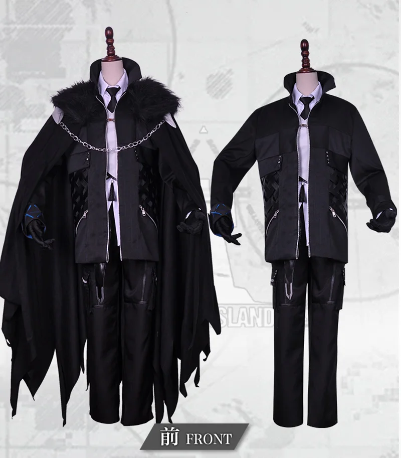 Игра Arknights SilverAsh косплей костюм темно-черные костюмы необычная одежда и парик унисекс Хэллоуин Карнавал Униформа с плащом