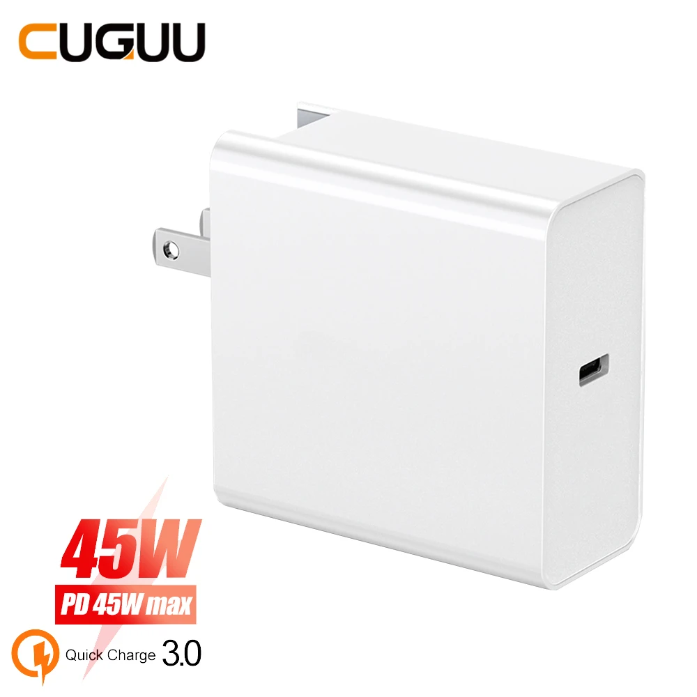 

45W Quick Charge Type C PD QC 3.0 USB Charger For iPhone Macbook For Samsung Xiaomi Switch Fast Wall Charger US EU UK AU Adapter