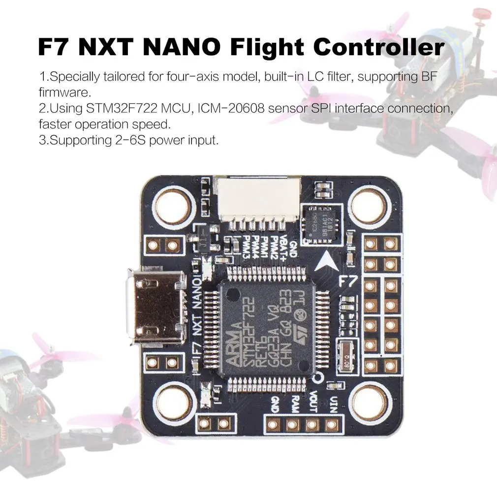 F7 NXT NANO Контроллер полета W/ICM20608 32K интегрированный OSD 5V 3A BEC 20x20mm для RC гоночный Дрон Квадрокоптер поддержка Dshot ESC