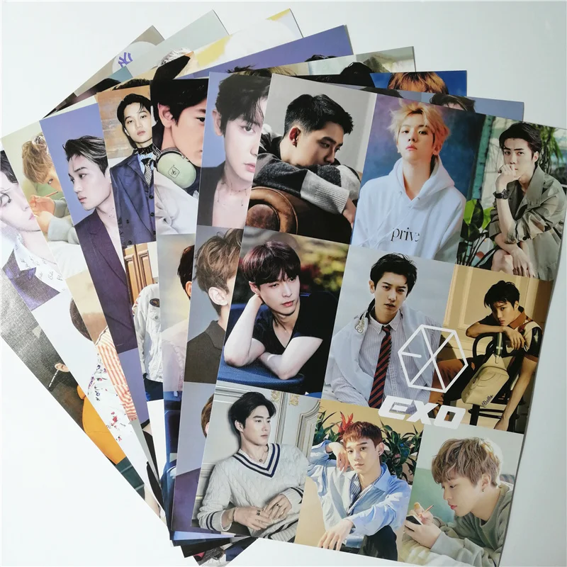 8*(42x29 см) EXO плакаты настенные наклейки подарок KPOP EXO|Наклейки на стену| |