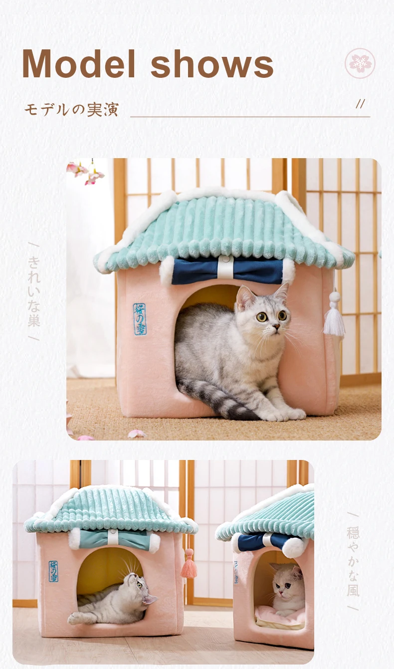 super macia para gatos, casa de inverno quente, fofo Puppy Supplies