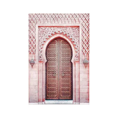 Religion-Wall-Art-Canvas-Poster-Moroccan-Arch-Pink-Door-Muslim-Print-Nordic-Decorative-Picture-Painting-Modern (4)