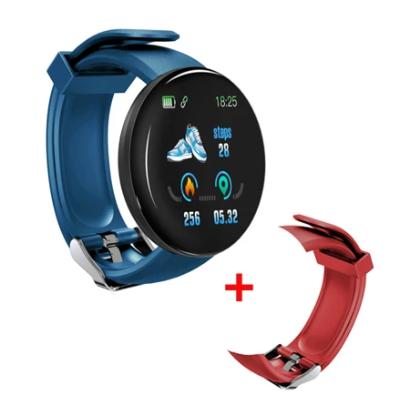 Bluetooth браслет Смарт-часы для мужчин датчик артериального давления водонепроницаемый спортивный Трекер Смарт-часы для женщин для Android ios - Цвет: blue with red
