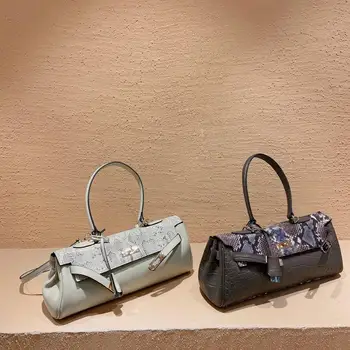

New fashion trend high sense snake bag shoulder bag small square bag women's handbag