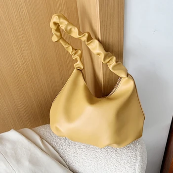 

Cloud Shouler Bag Small Tote Bags for Women 2020 Soft PU Leather Dumpling Clutch Bags Ladies Elegant Travel Handbags Purses