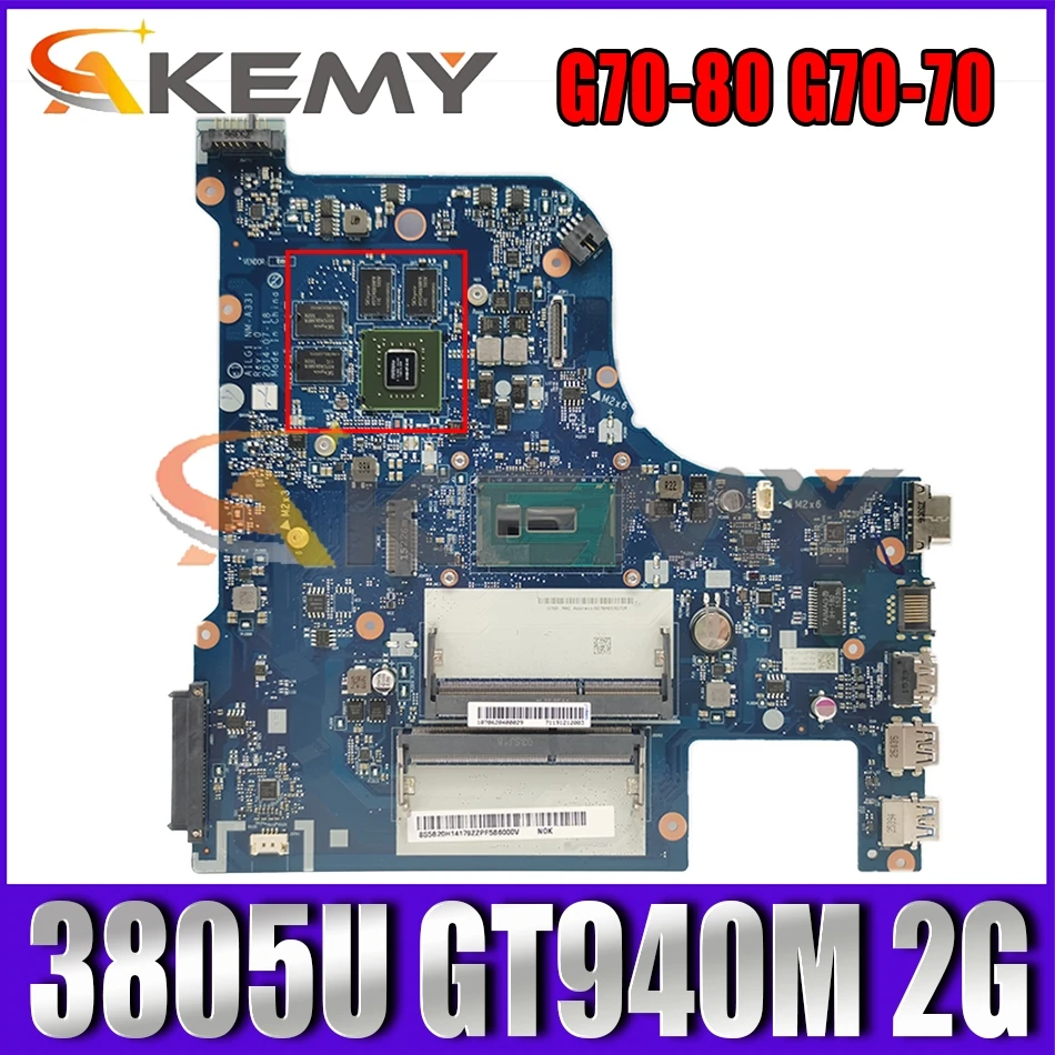 Akemy для ЦП Pentium 3805U Gt940m 2G AILG1 nm-a331 материнская плата Lenovo g70-80 g70-70 портативных ПК доска