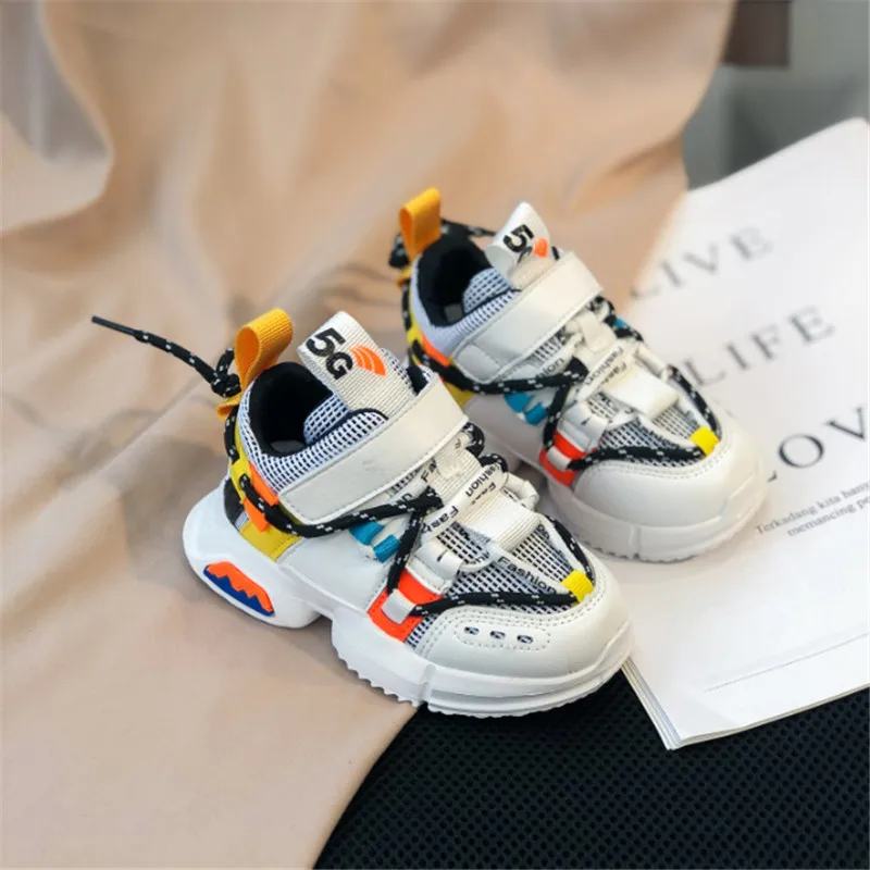 2020 New Autumn Children Shoes Genuine Leather Girls Sneakers Breathable Boy Sport Shoes Fashion Kids Shoe Size 26-37