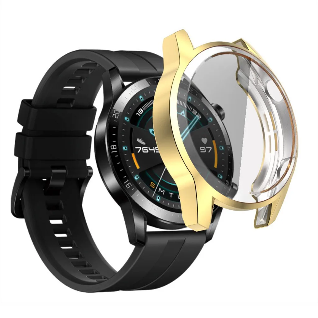 TPU чехол для huawei Watch GT2 46 мм ультра тонкий Гальванизированный прозрачный TPU мягкий чехол Защита пульсометра