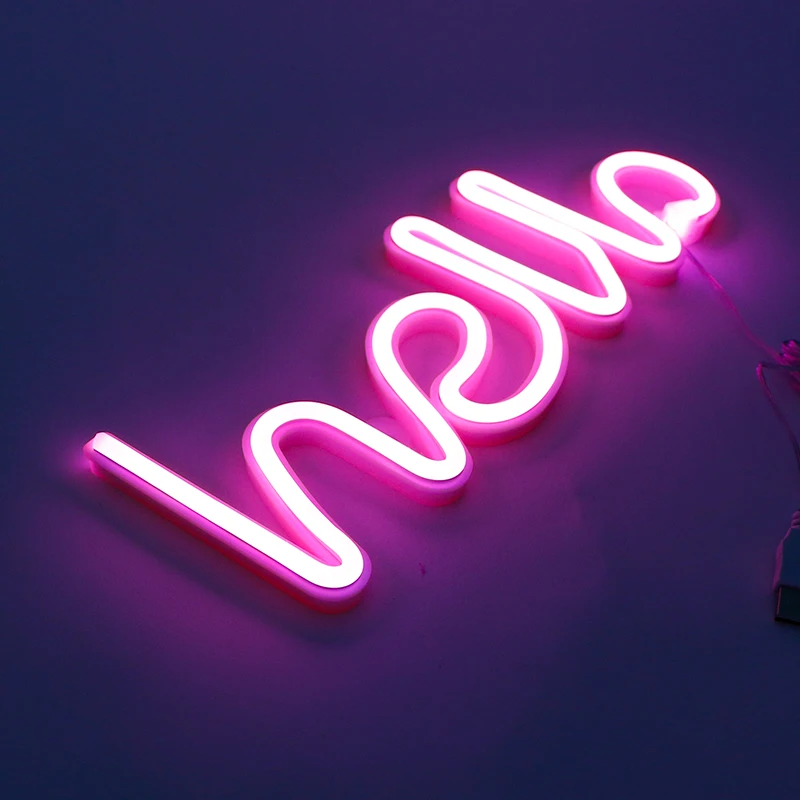 Большой светодиодный неоновый светильник Hello Art Декоративный Настенный декор для