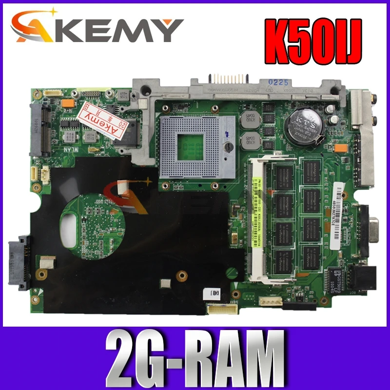 Akemy K50IJ Laptop Motherboard for ASUS K40IJ K60IJ X5DIJ P81IJ P50IJ K40IN K50IN K40AB K50AB K50AF Original Mainboard 2G-RAM | Компьютеры