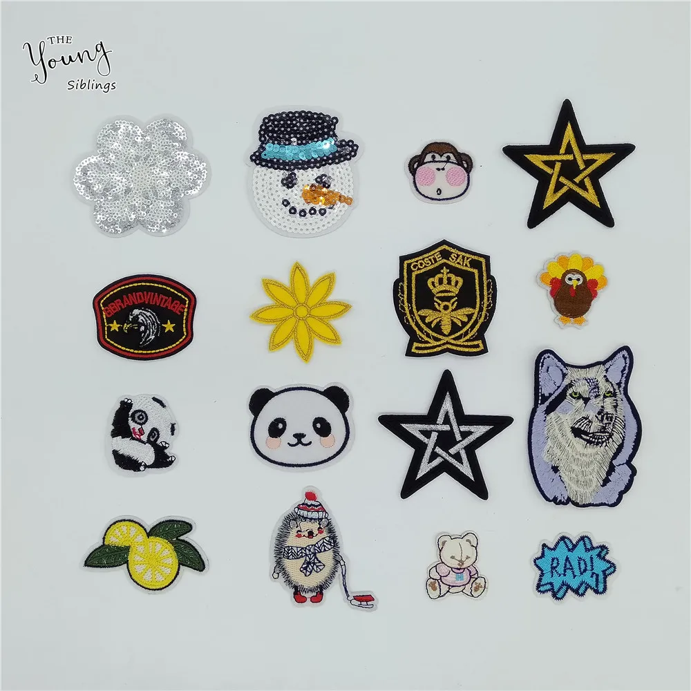 

New arrive Cartoon Patch for Clothing Iron on patch Embroidery Sewing Applique Cute Sew On Fabric Badges DIY Apparel Accessories