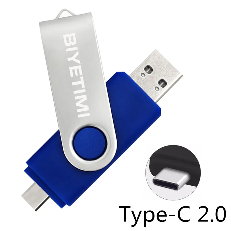 Biyetimi Type C usb flash drive 128GB OTG 2.0 64GB pen drive 32GB real capacity usb флэш-накопител memory stick for phone ＆ cPC
