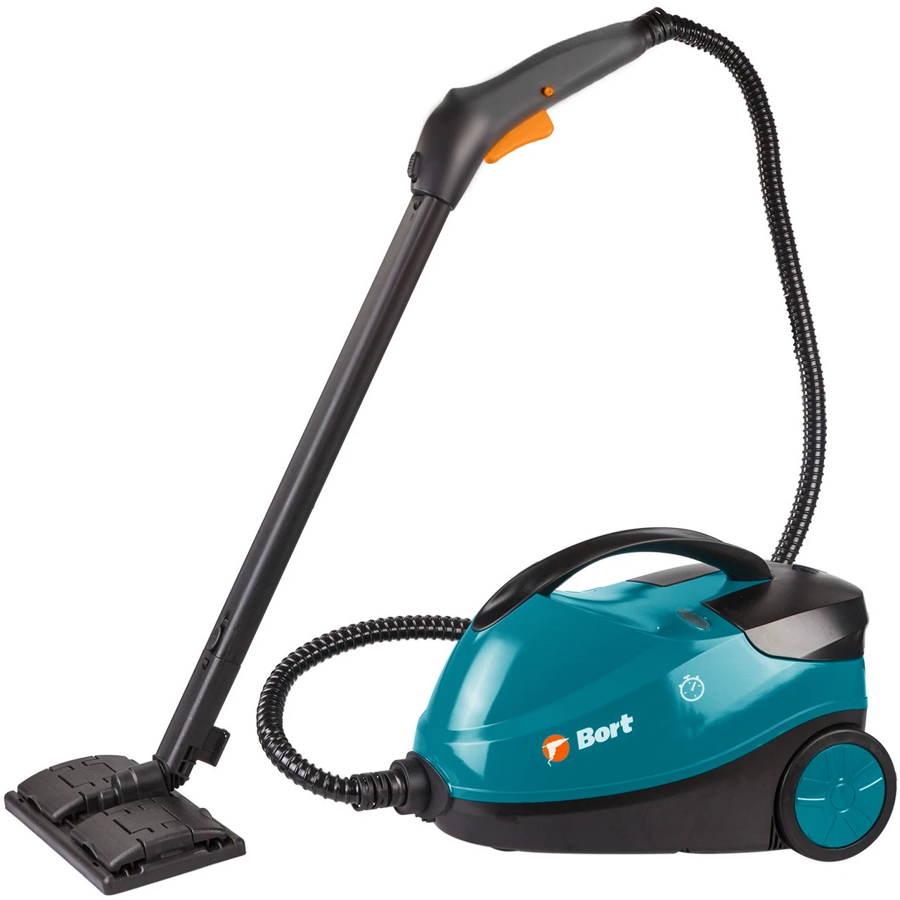 Пароочиститель Bort BDR-2300-R (Мощность 2100 Вт, давление 4 бар, Постоянная подача пара 45 г/мин, Температура пара 143 °С, емкость бака 1500 мл)