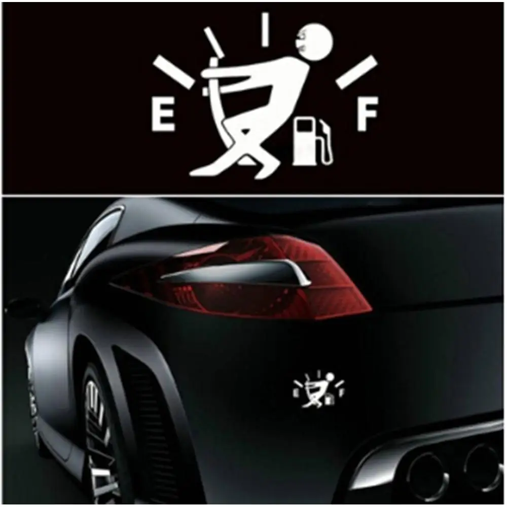

1PCS Funny Car Sticker Pull Fuel Tank Pointer To Full Hellaflush Reflective Vinyl Auto Car Styling Wholesale Car Sticker Decal
