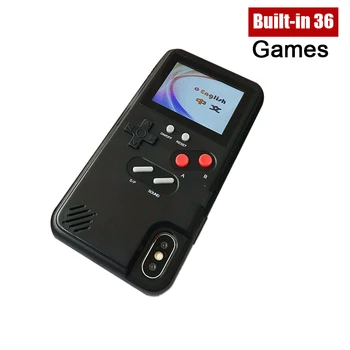 

Portable Mini Retro Game Console Phone Case For Iphone X/XS/XR/11 Shell Built-in 36 Games Phone Case For Gameboy Color