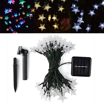 

9.5m 50 LED Solar Powered Star String Lights IP65 Waterproof Outdoor Garden Patio Decorative Fairy Lights
