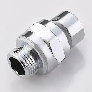 

New Shower Chrome Brass Swivel Ball Shower Head Ball Joint Hardware Standard G1/2 Adjustable Swivel Adapter Bath Tools