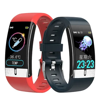 

E66 Body Temperature Monitor Smart Bracelet Heart Rate Blood Pressure Smart Band Health Fitness Tracker Smartband Men Wristband