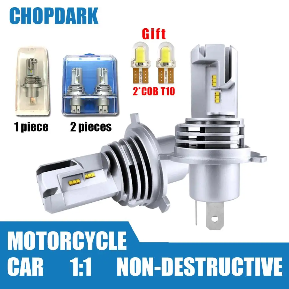 

LED H4 LED Car Motorcycle LED Headlight Bulbs hb2 9003 Non-destructive High Low Beam ZES Chips Wireless Direct Plug-in
