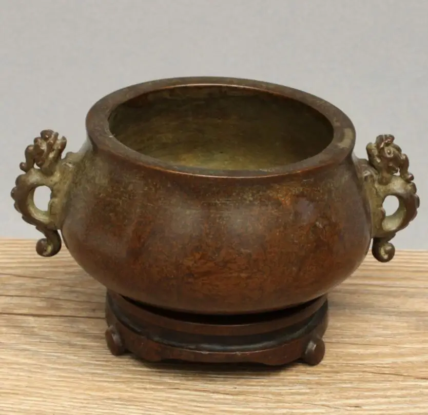 

Архаизированная латунная двойная статуя в виде зверя, с ушками, курильница, поделка