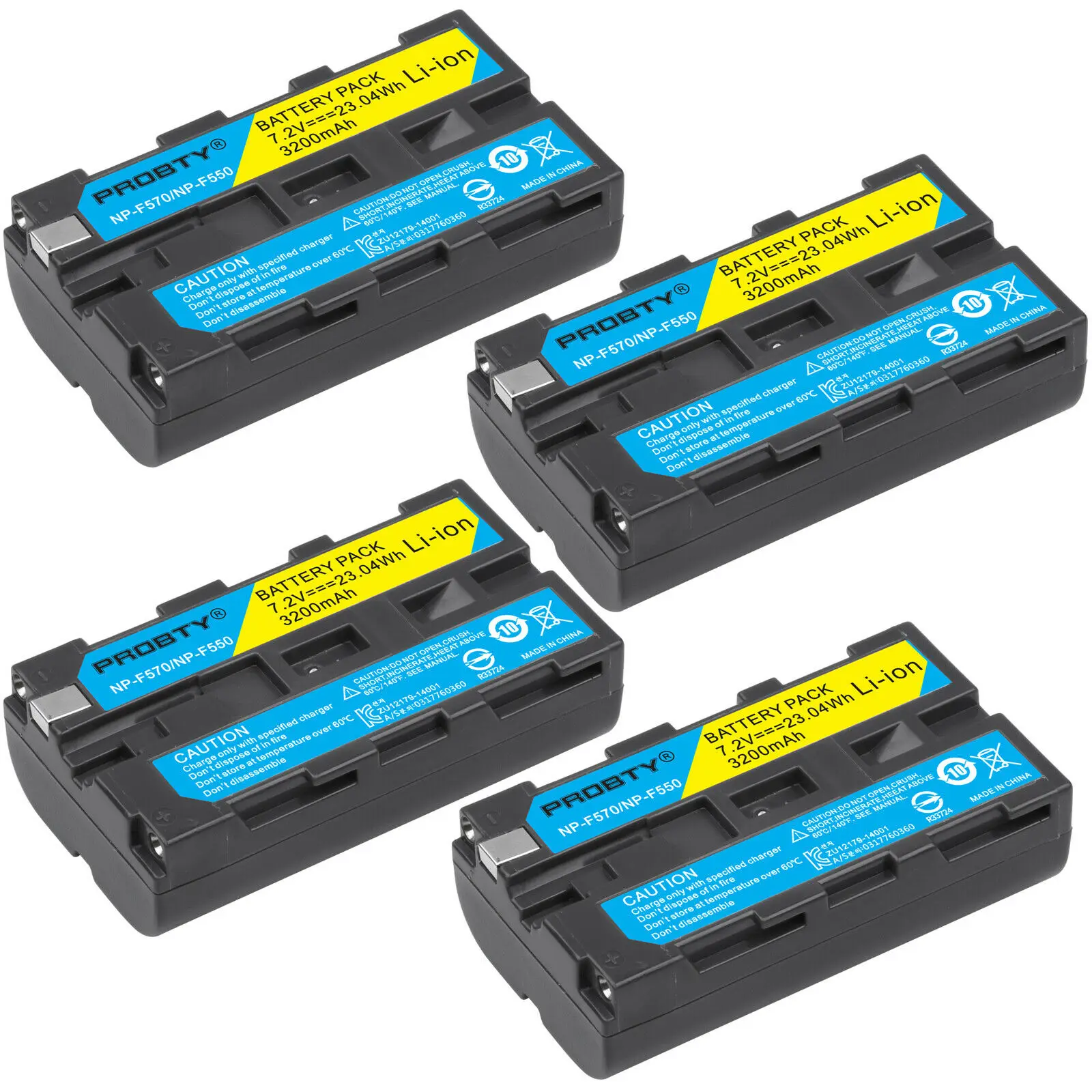 HIBTY 4 шт./лот 3200mAh Цифровая камера NP-F550 Аккумулятор для видеокамеры Sony NP-F330 NP-F530 NP-F570