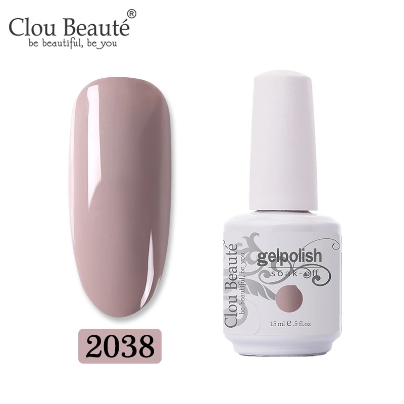 Clou Beaute 15 мл телесный цвет серия Гель лак для ногтей дизайн ногтей строитель гель для полуперманентного лака - Цвет: 2038