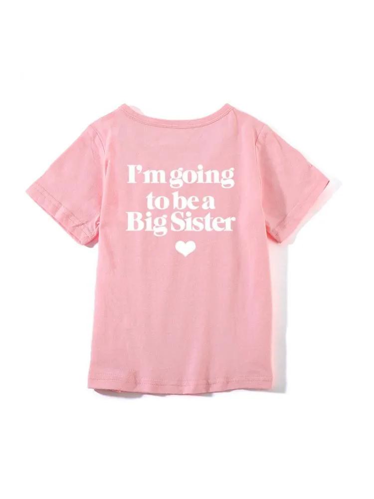 I'm going to be a big sister brother Print Kids Tshirt Funny Short Sleeve Baby Boys Girls Cotton Letters Tops Toddler Summer Tee- H92499659acf94e80a47be35b07879b5aD