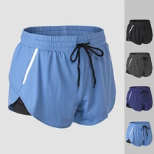 Женские спортивные шорты, шорты для йоги, шорты, Deportivo Mujer, для ночного бега, светоотражающие, быстросохнущие, имитация двух частей, для фитнеса