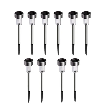 

New 10Pcs Waterproof IP65 10 LED Solar Underground Lights Lawn Lamp Stainless Steel Solar Buried Floor Light Outdoor Garden Path