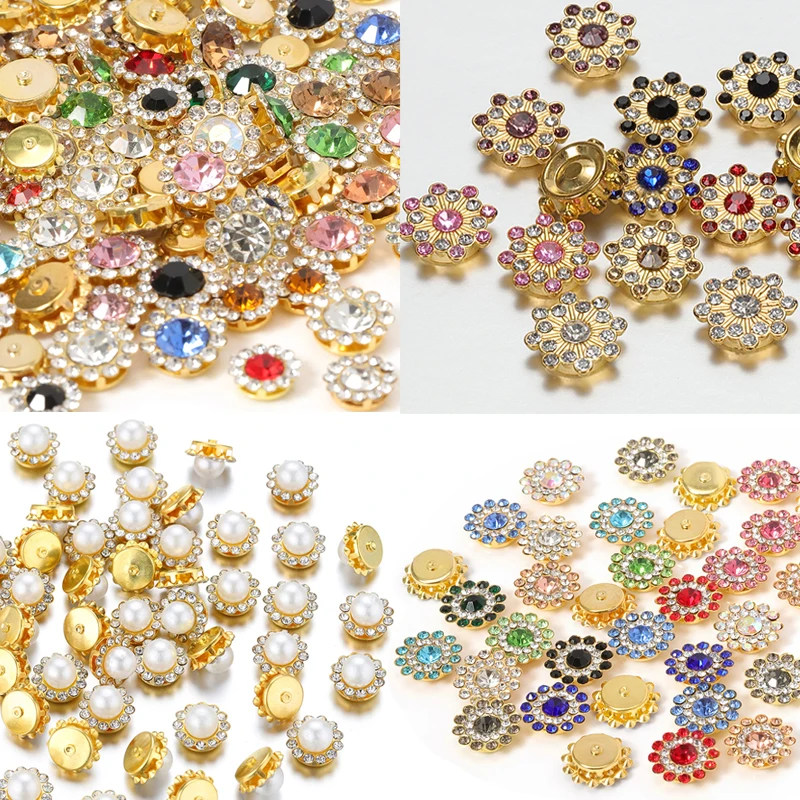 

50-100pcs Mixed Color Crystal Claw Rhinestone Beads Cabochons For Needlework Jewelry Making DIY Bows Embellishment Accessories
