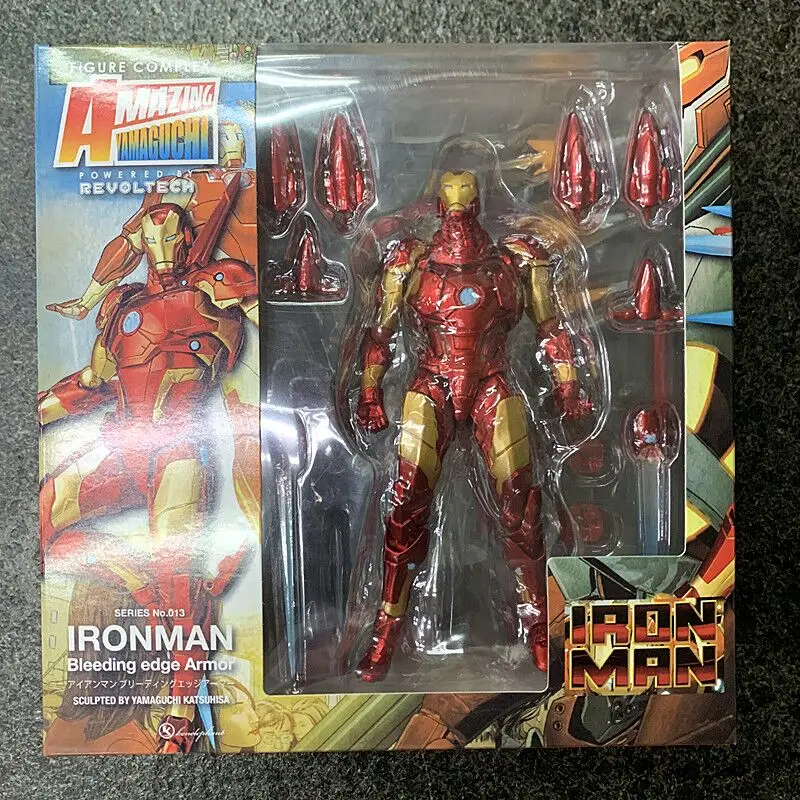 Удивительный Yamaguchi Revoltech NO 013 Железный человек MK37 кровотечение край Броня ПВХ фигурка Коллекция Модель игрушки кукла