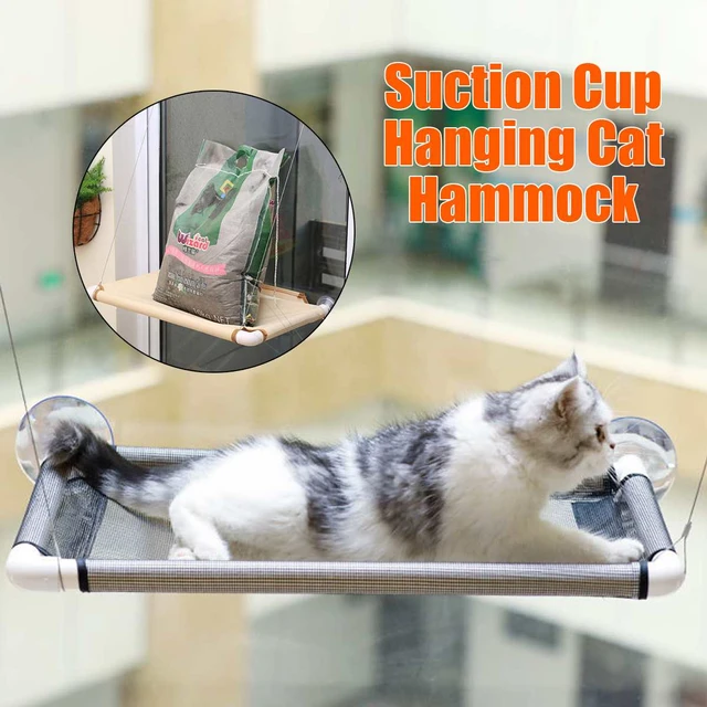 Cama colgante para mascotas, camas para gatos, ventosa, hamaca montada en ventana para gatos, asiento tipo estante de madera, juguetes para para mascotas, soportes de hasta - AliExpress