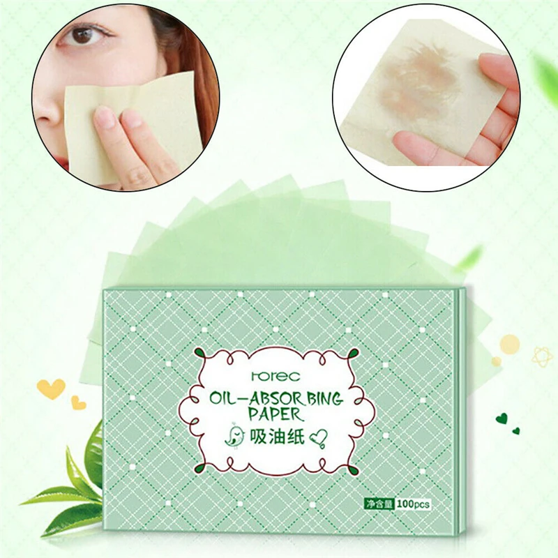 

200pcs Green Tea Facial Oil Blotting Sheets Paper Face Cleansing Oil Control Absorbing Paper Wipes Sheets Makeup Tools Summer