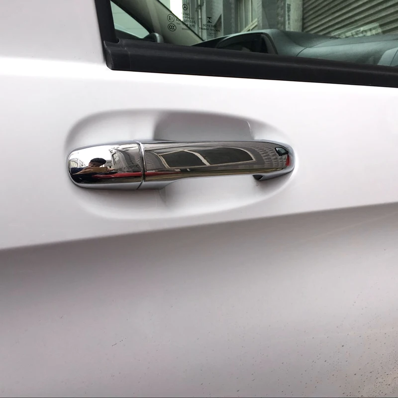 Для Mercedes-Benz Vito ABS Хромированная дверная отделка Handel декоративная накладка и дверная ручка чаша декоративная отделка автомобильные аксессуары 8 шт