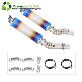 

Free Shipping Motorcycle Full Exhaust Escape System Modified Link Contact middle pipe Round Muffler for kawasaki Z1000 2010-2017