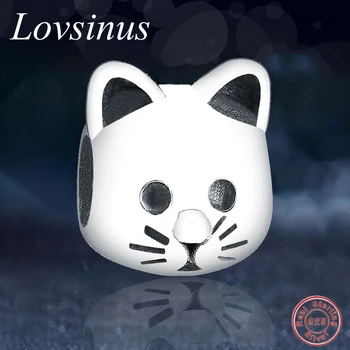 

2018 Newest 925 Sterling Silver Lovely Cat Animal European Charms Fits Original European Charm Bracelets Necklace DIY Accessorie