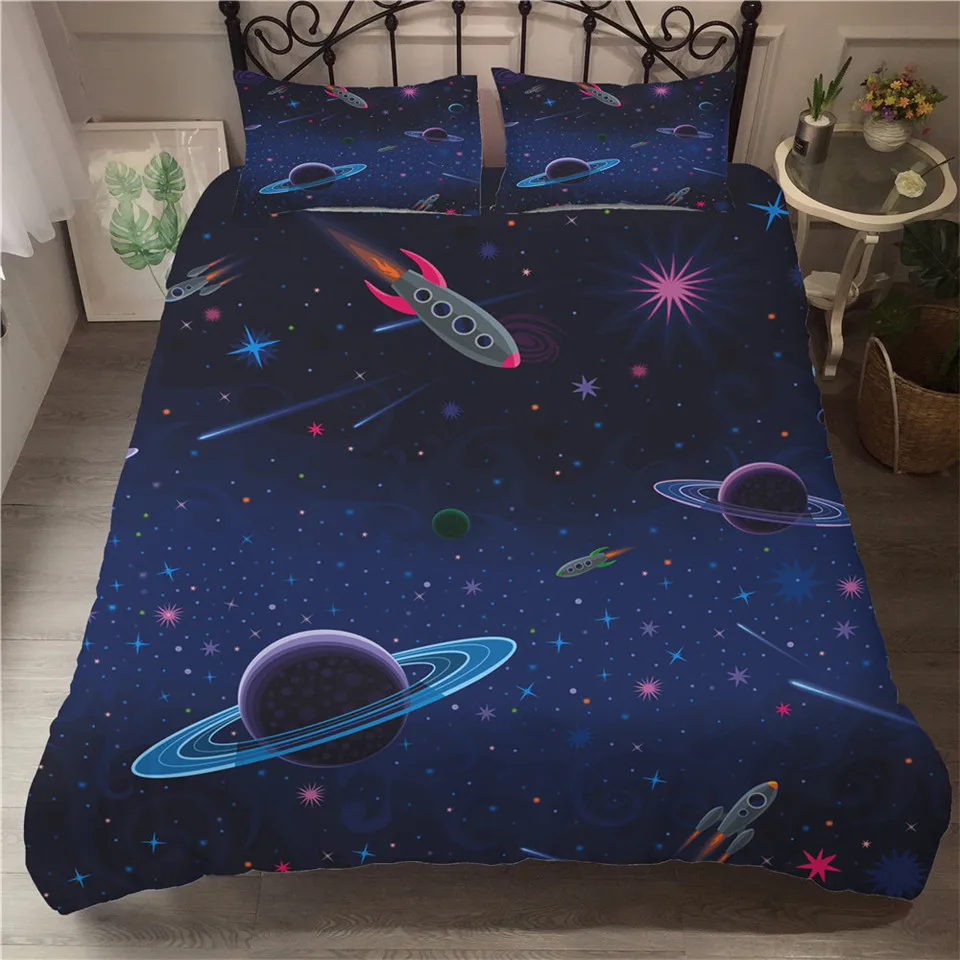 cama de solteiro para crianças, padrão planeta,