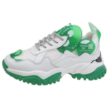 

Woman Fashion Sneakers 2020 Platform Chunky Green Casual Shoes Brand Designers Basket Female Orange Vulcanized Shoes Women 5cm