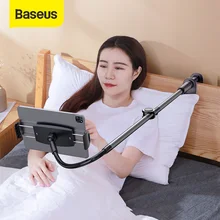 Baseus-Soporte de teléfono de brazo largo ajustable, Clip plegable para escritorio y tableta, para iPhone y Samsung